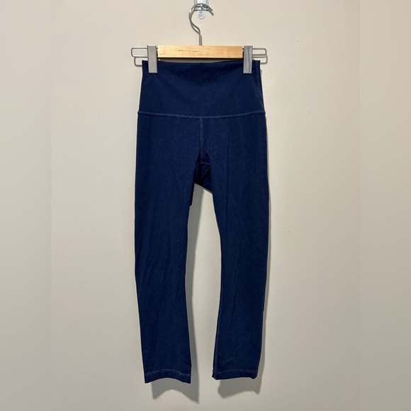 Lululemon Wunder Under Crop High-Rise *Spray 21" Indigo Spray Mineral Blue Sz 2 - Picture 7 of 7